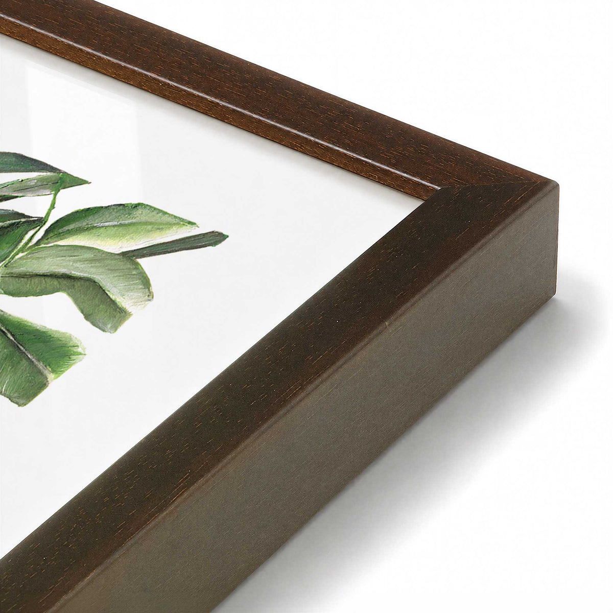 [Color:Brown], Picture of art in a Brown frame at an angle