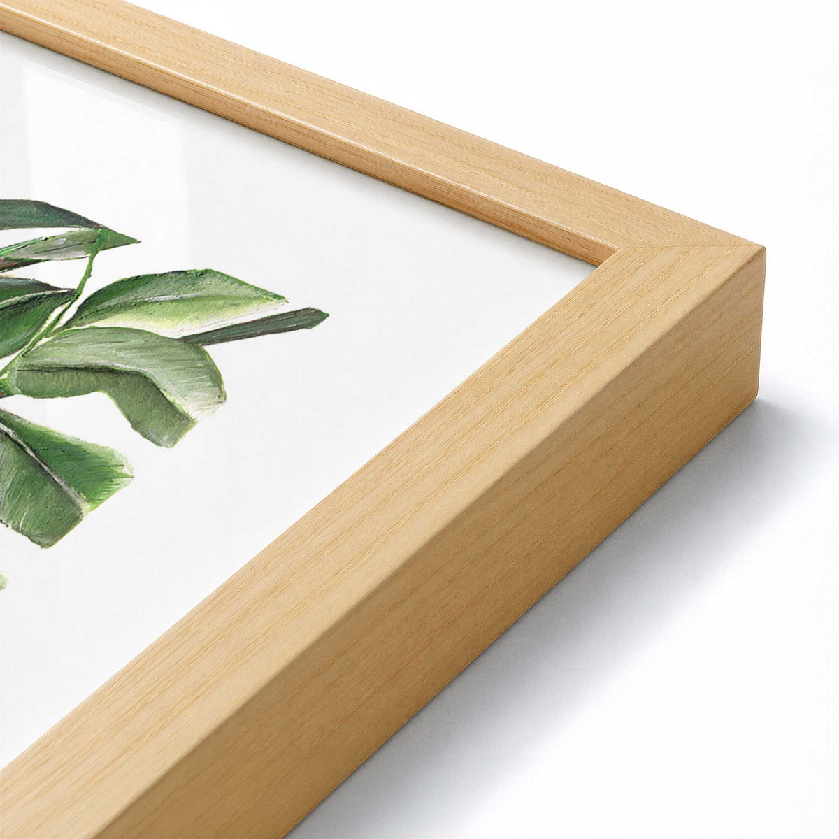 [Color:American Maple], Picture of art in a American Maple frame at an angle