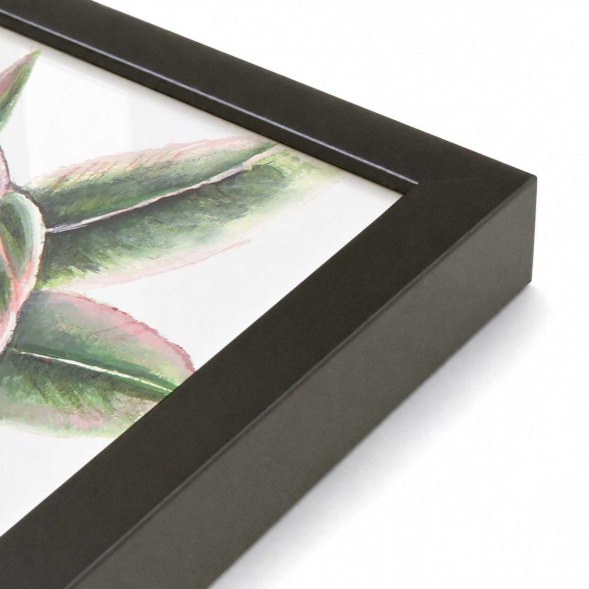 [Color:Satin Black], Picture of art in a Satin Black frame at an angle