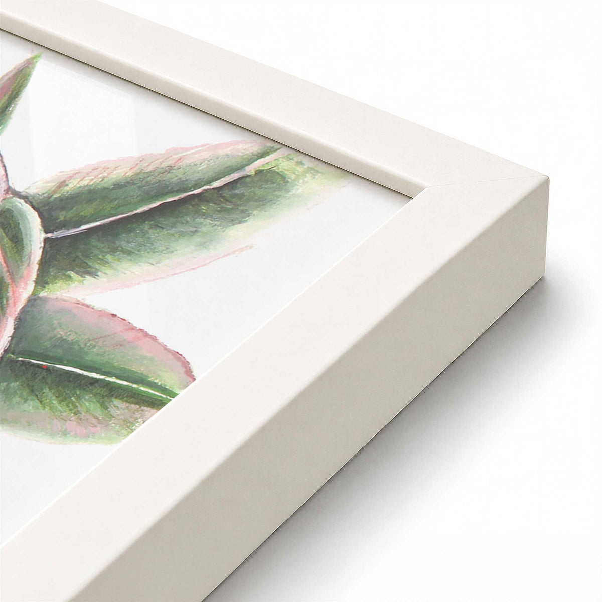 [Color:Opaque White], Picture of art in a Opaque White frame at an angle