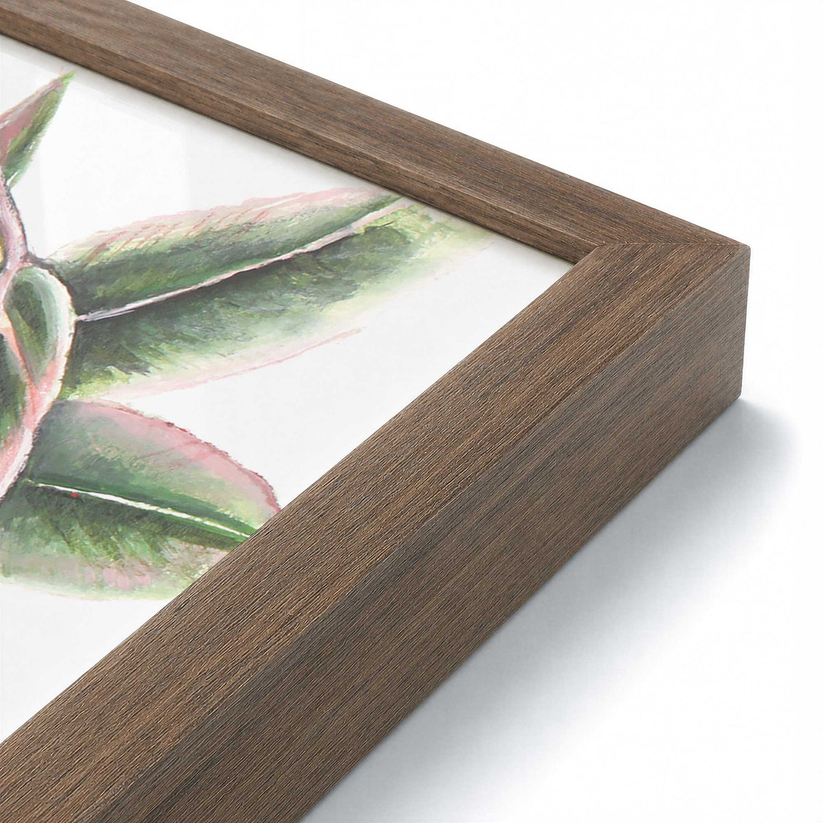 [Color:Walnut], Picture of art in a Walnut frame at an angle