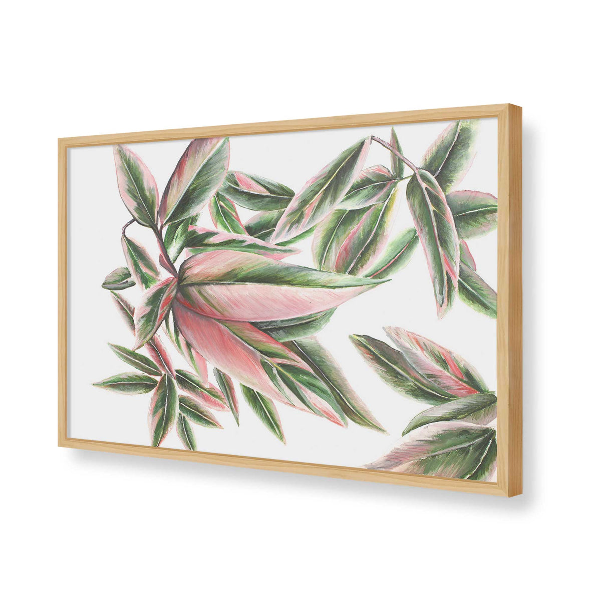 [Color:American Maple], Picture of art in a Polished Chrome frame of the corner