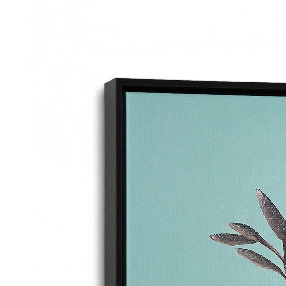 [Color:Satin Black], Picture of art in a Satin Black frame at an angle