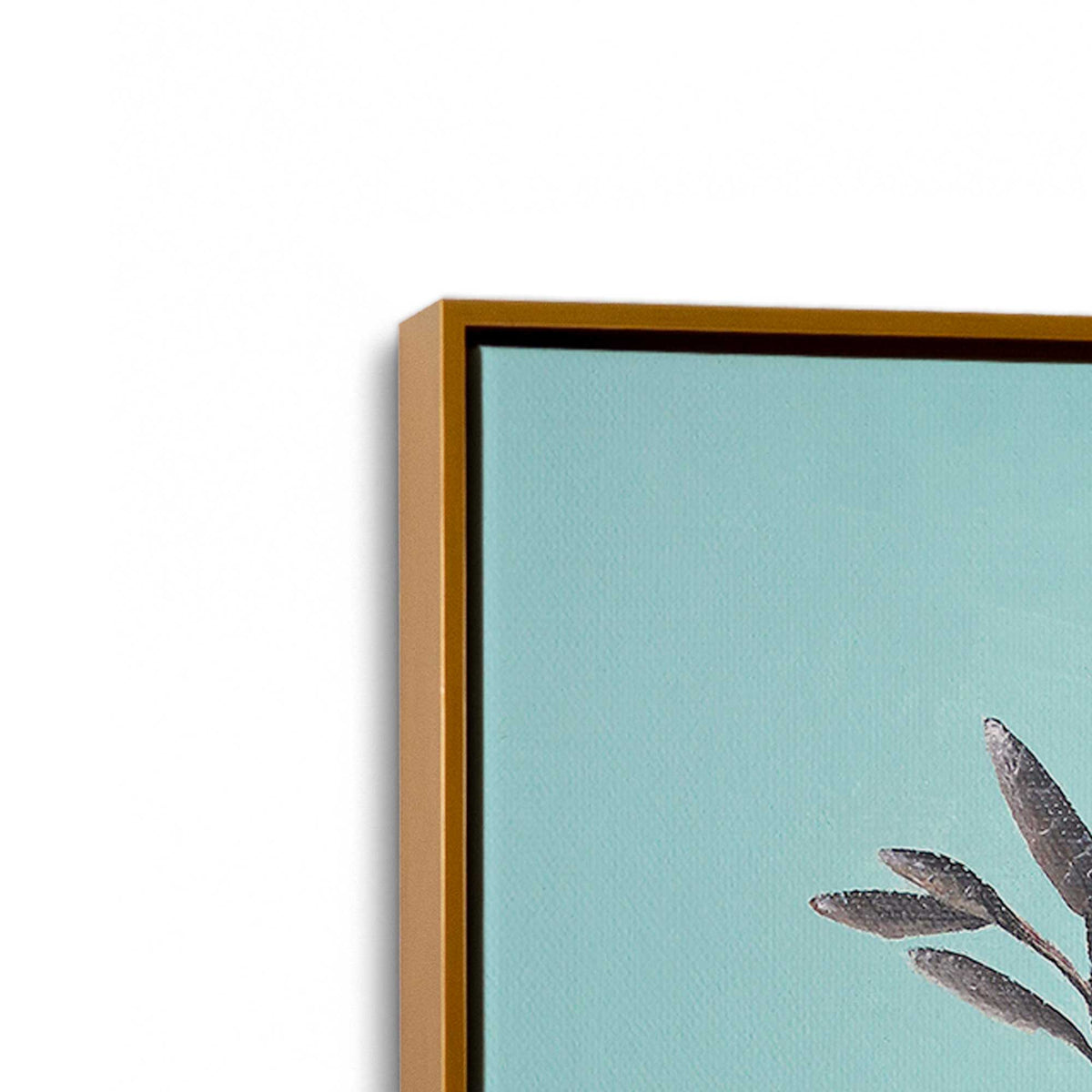 [Color:Polished Gold], Picture of art in a Polished Gold frame at an angle