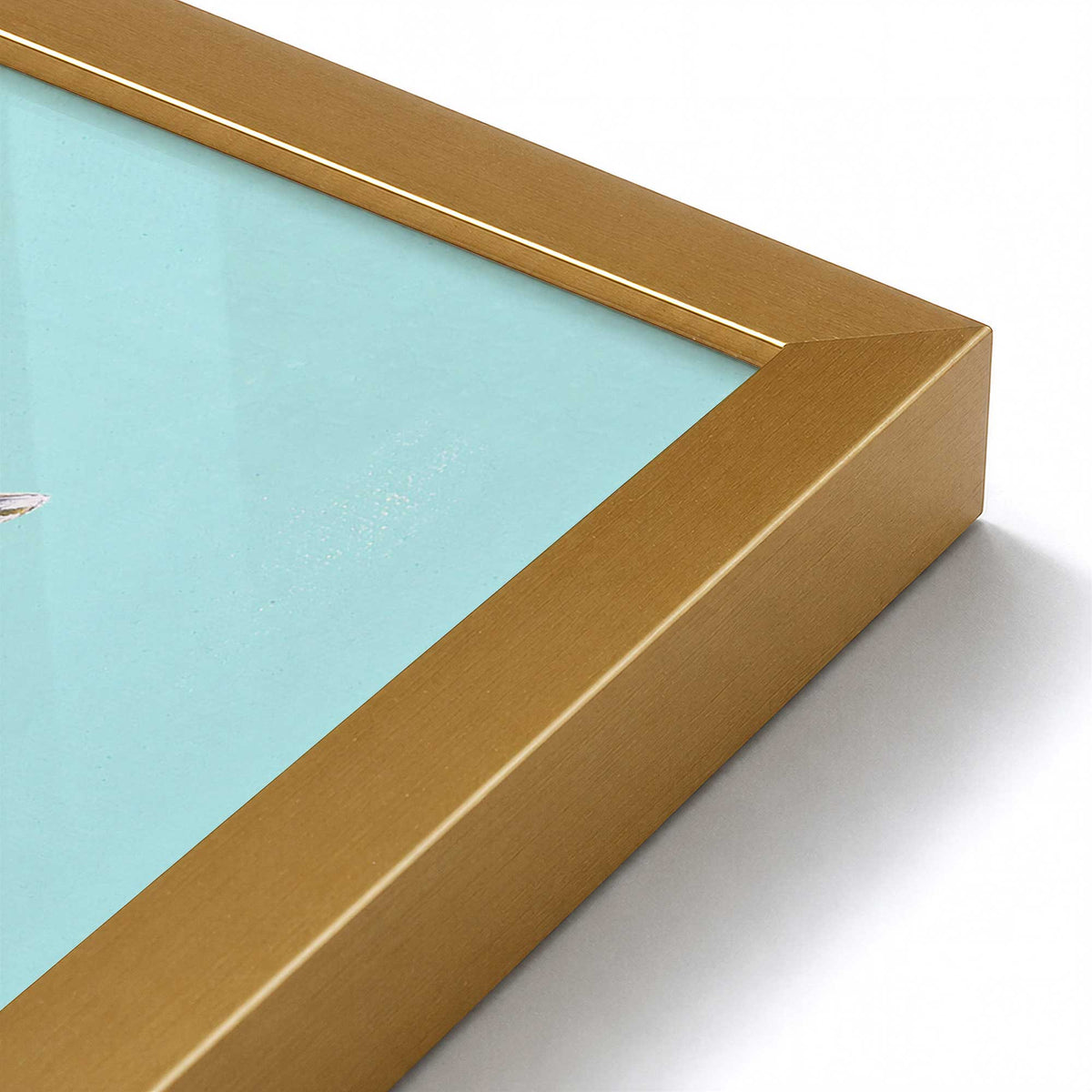 [Color:Polished Gold], Picture of art in a Polished Gold frame at an angle