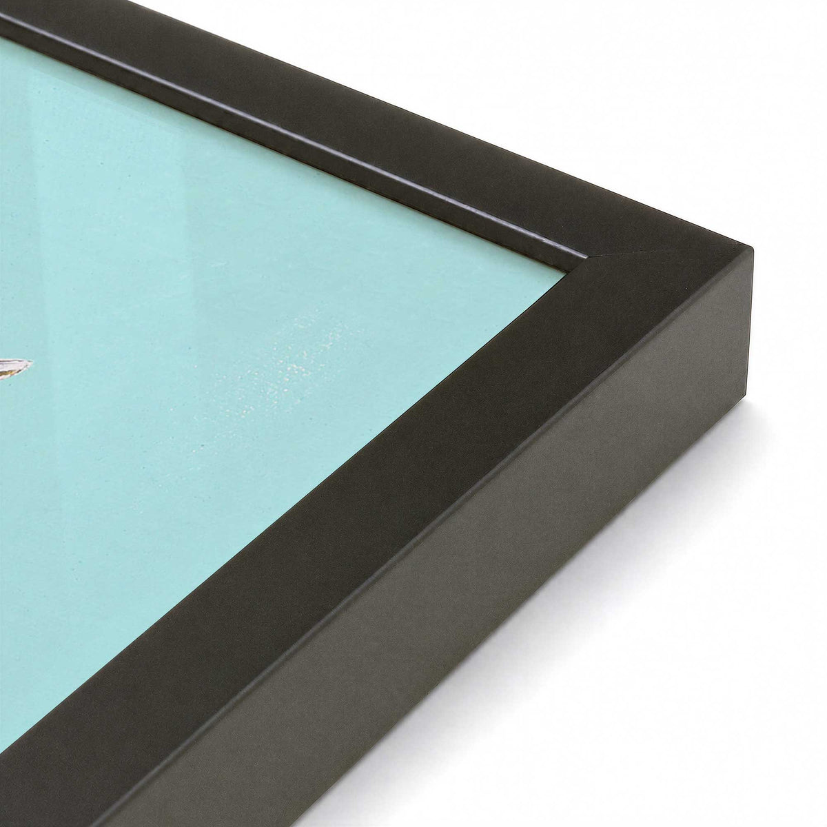 [Color:Satin Black], Picture of art in a Satin Black frame at an angle