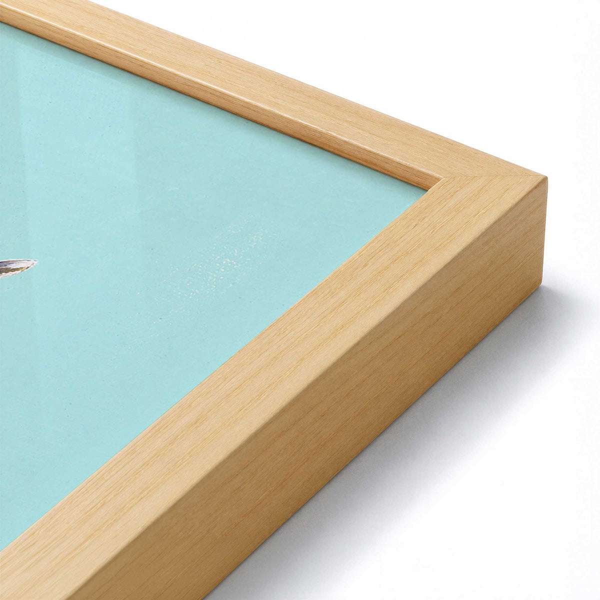 [Color:American Maple], Picture of art in a American Maple frame at an angle