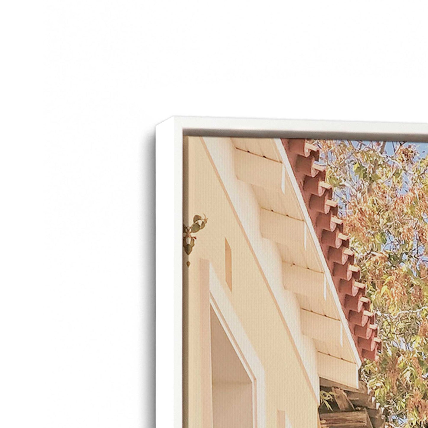 [Color:Opaque White], Picture of art in a White frame at an angle