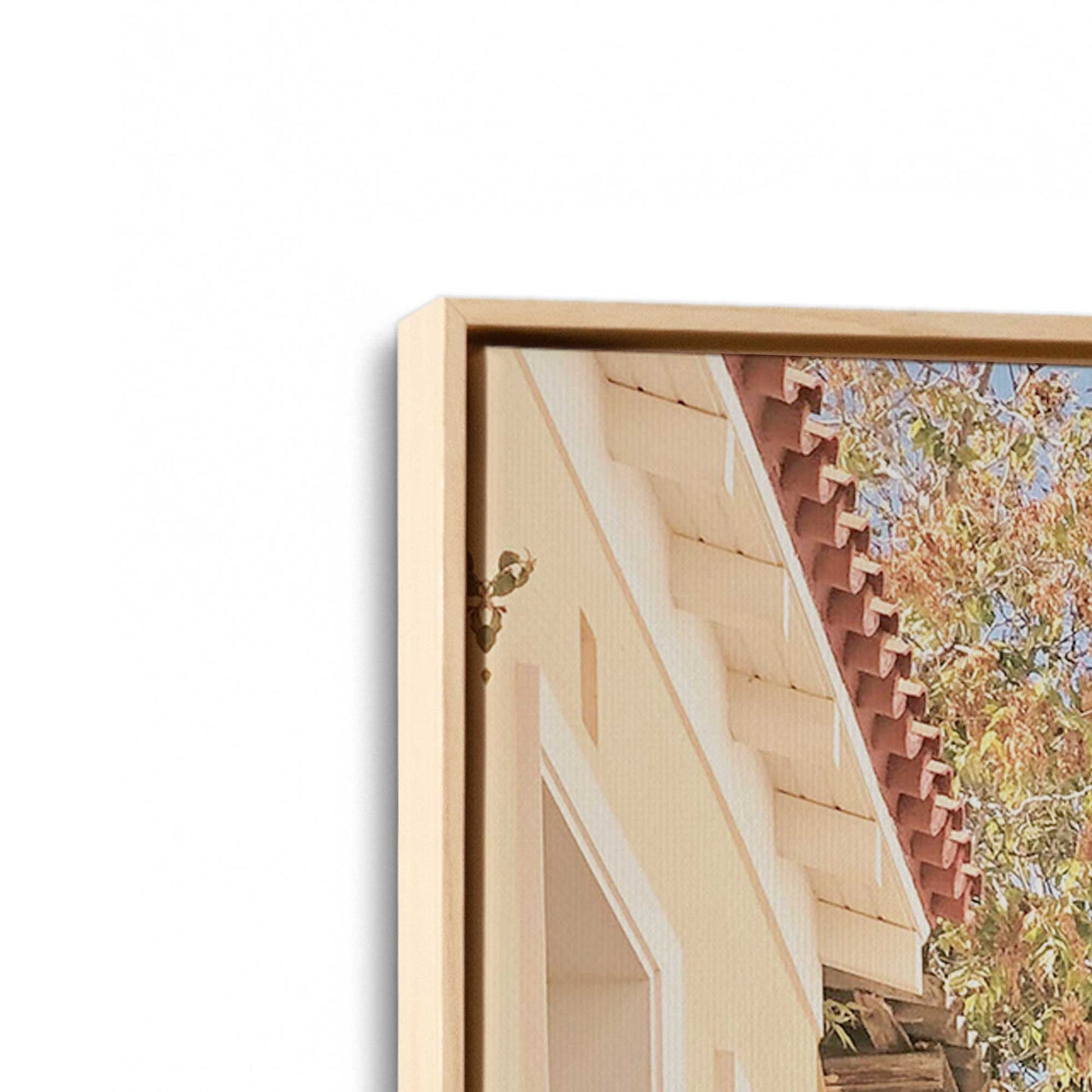 [Color:American Maple], Picture of art in a American Maple frame at an angle