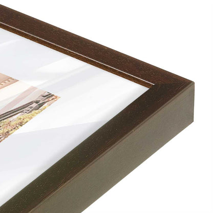 [Color:Brown], Picture of art in a Brown frame at an angle