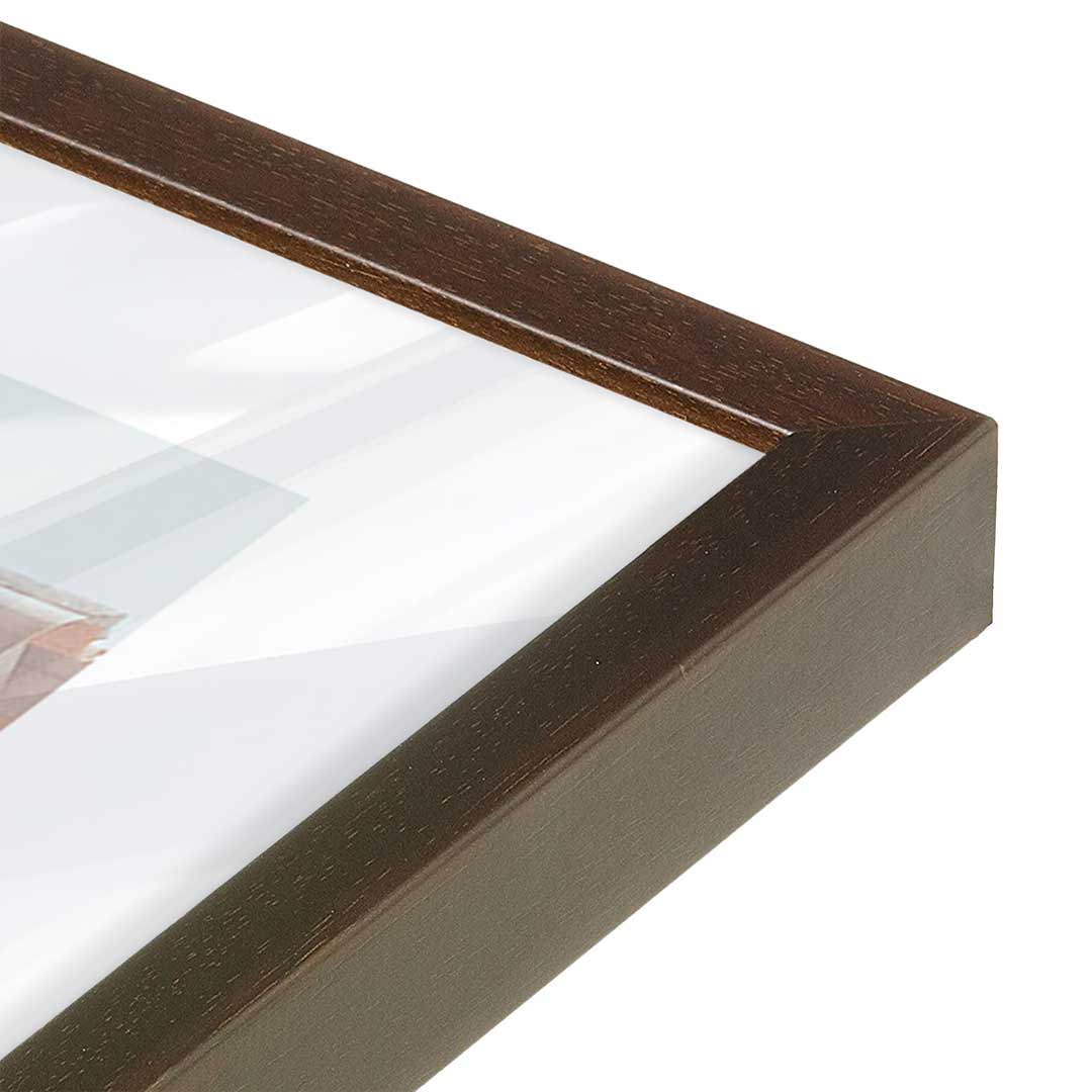 [Color:Brown], Picture of art in a Brown frame at an angle