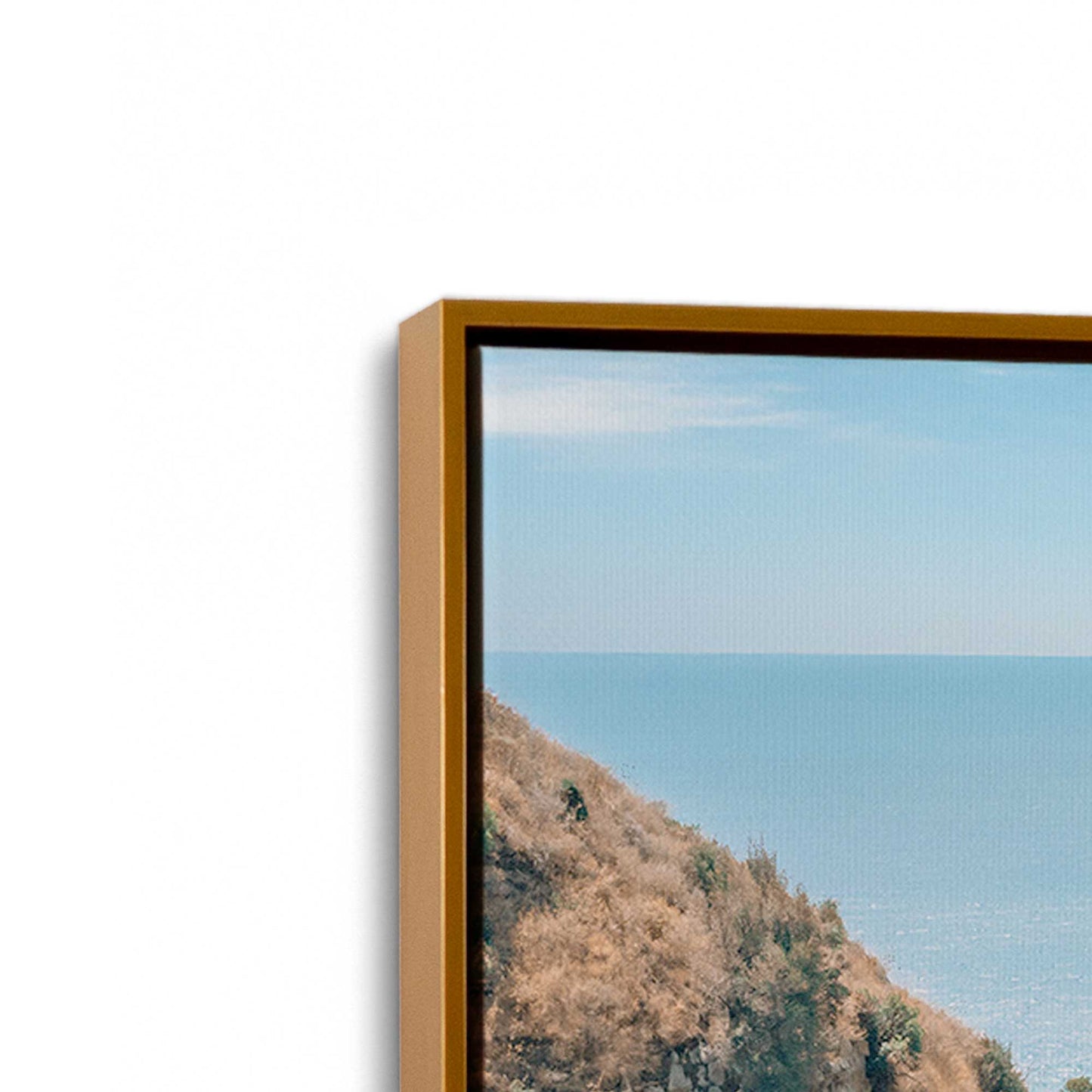 [Color:Polished Gold], Picture of art in a Polished Gold frame at an angle