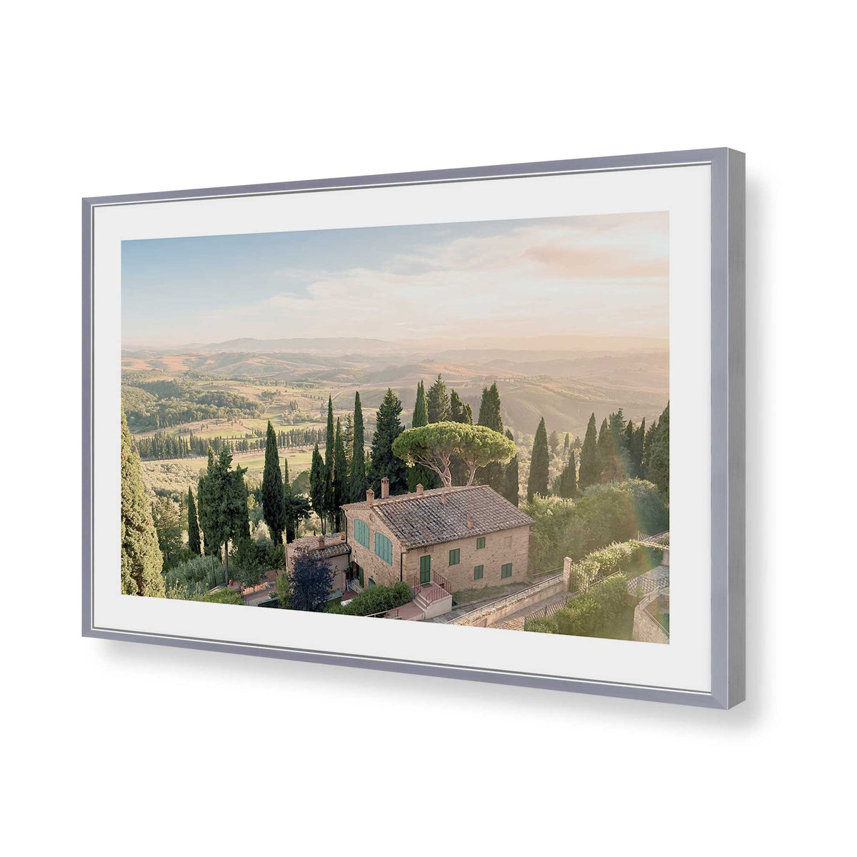 [Color:Polished Chrome], Picture of art in a Polished Chrome frame of the corner