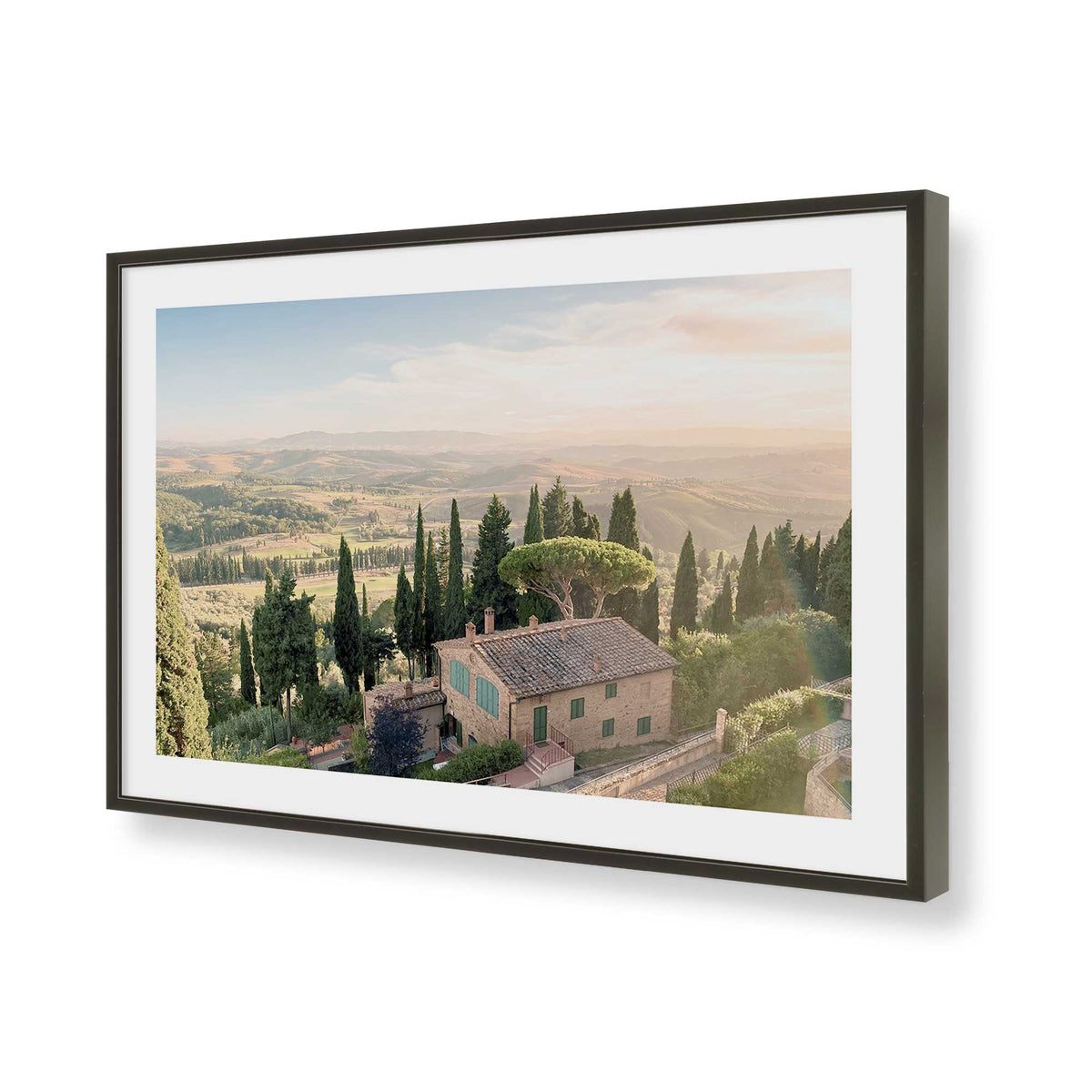 [Color:Polished Chrome], Picture of art in a Polished Chrome frame of the corner