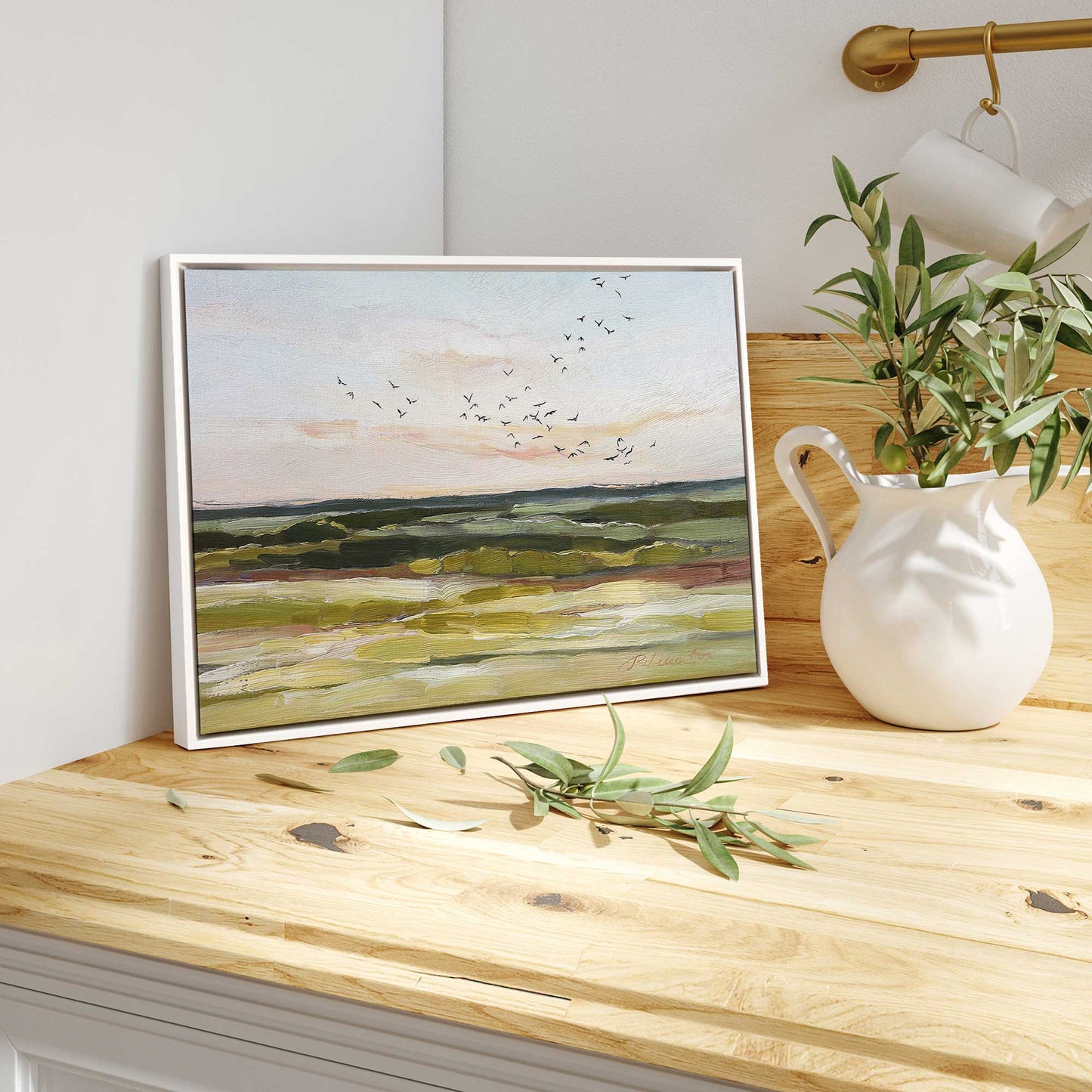 Birds Flying at Dawn Canvas Print