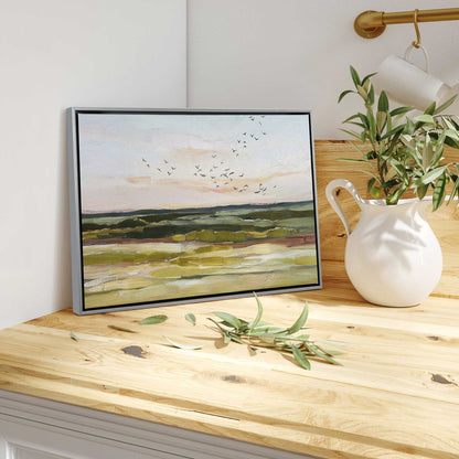Birds Flying at Dawn Canvas Print