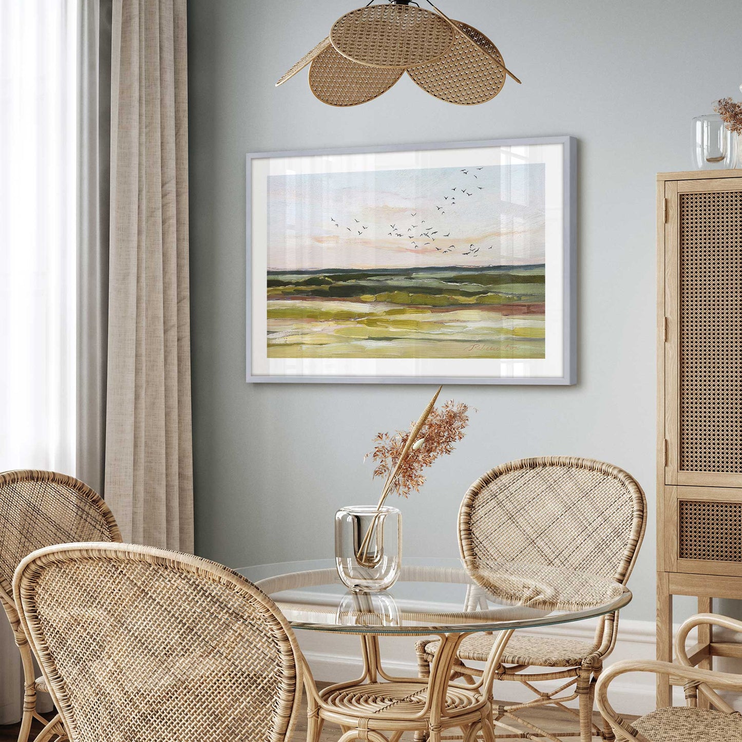 Birds Flying at Dawn Art Print