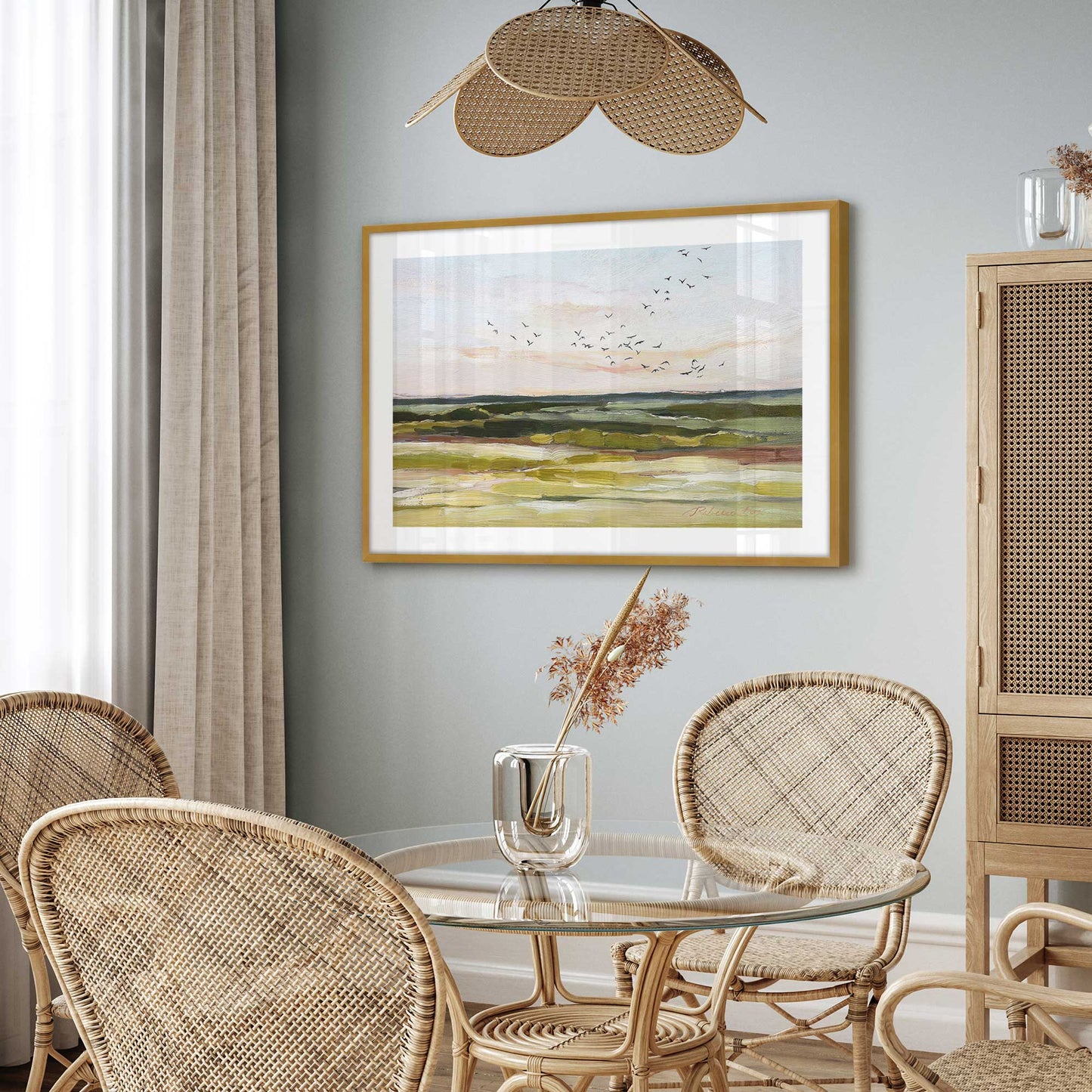 Birds Flying at Dawn Art Print