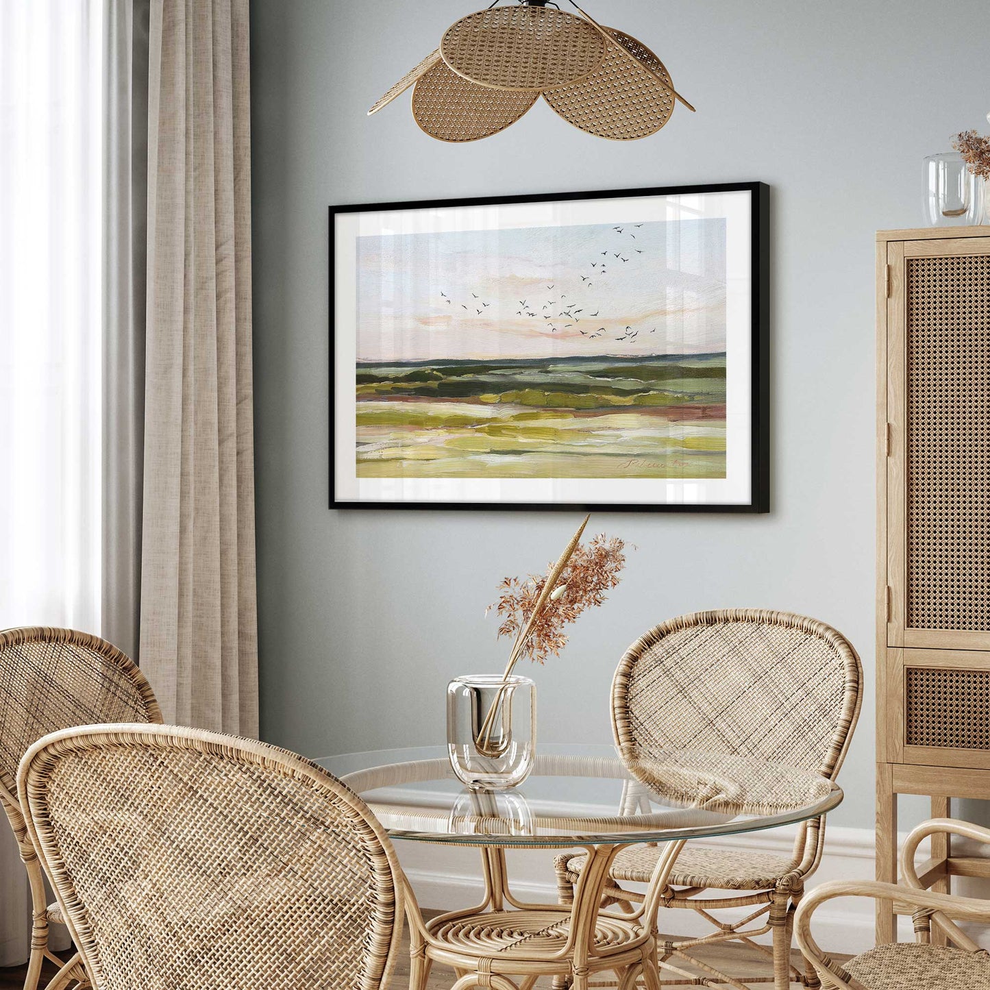 Birds Flying at Dawn Art Print