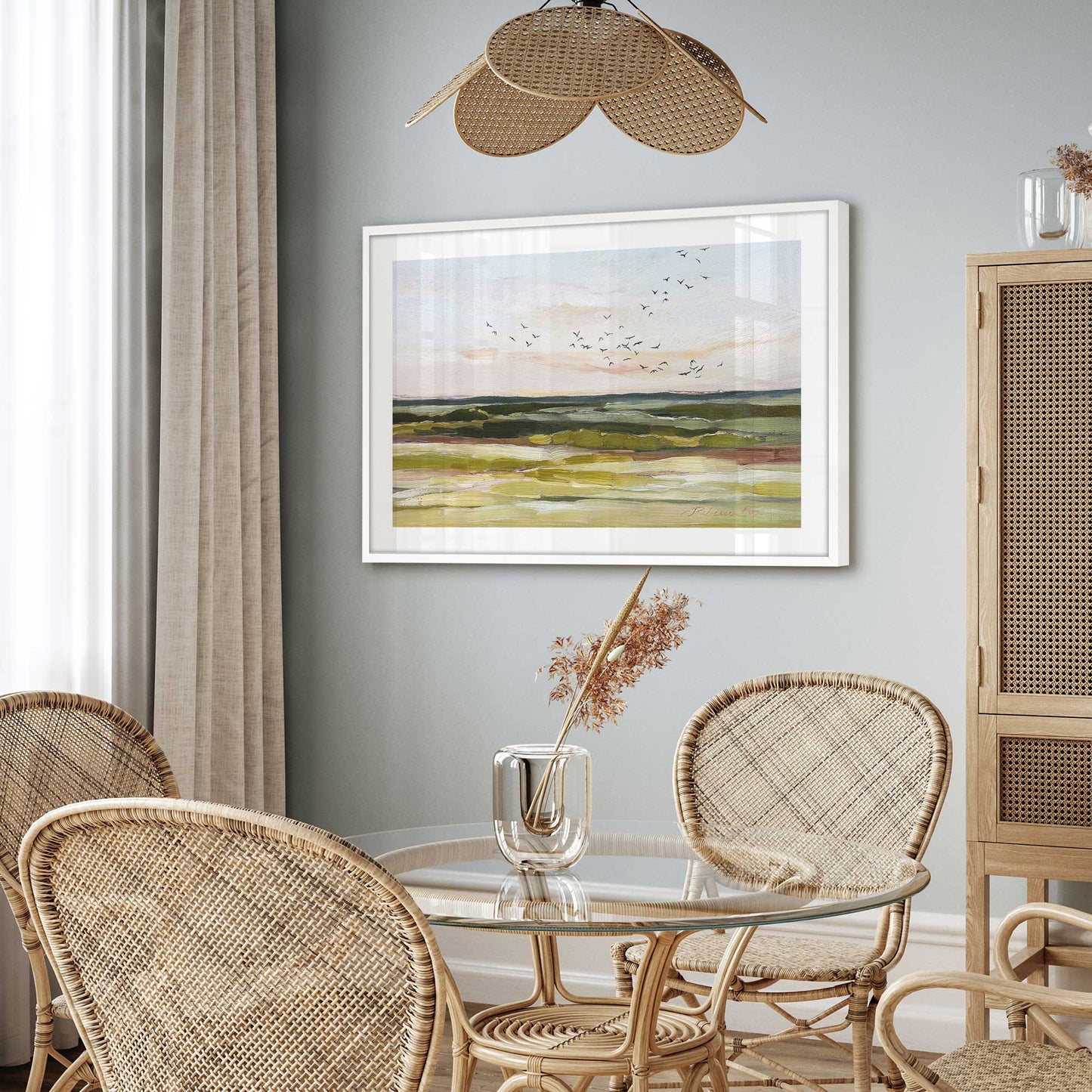 Birds Flying at Dawn Art Print