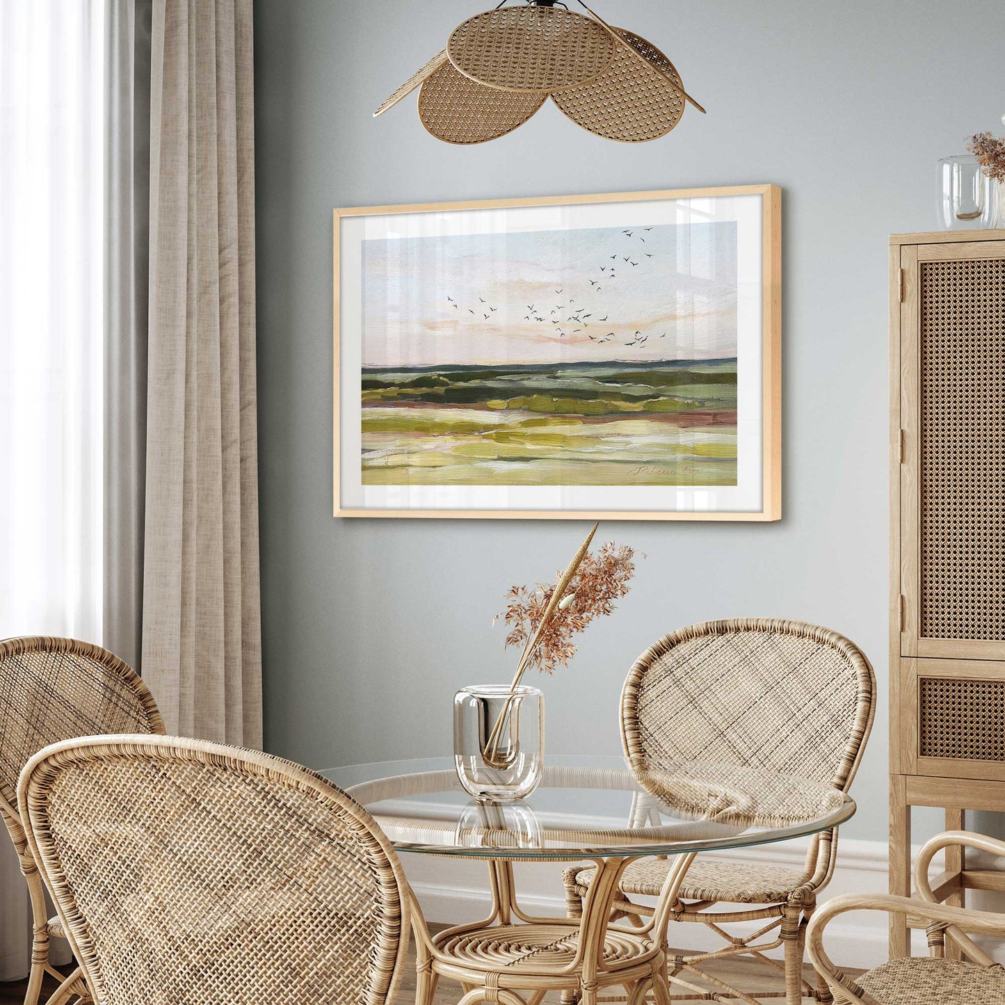 Birds Flying at Dawn Art Print