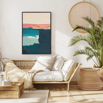 Pink and Blue Color Block I Art Print