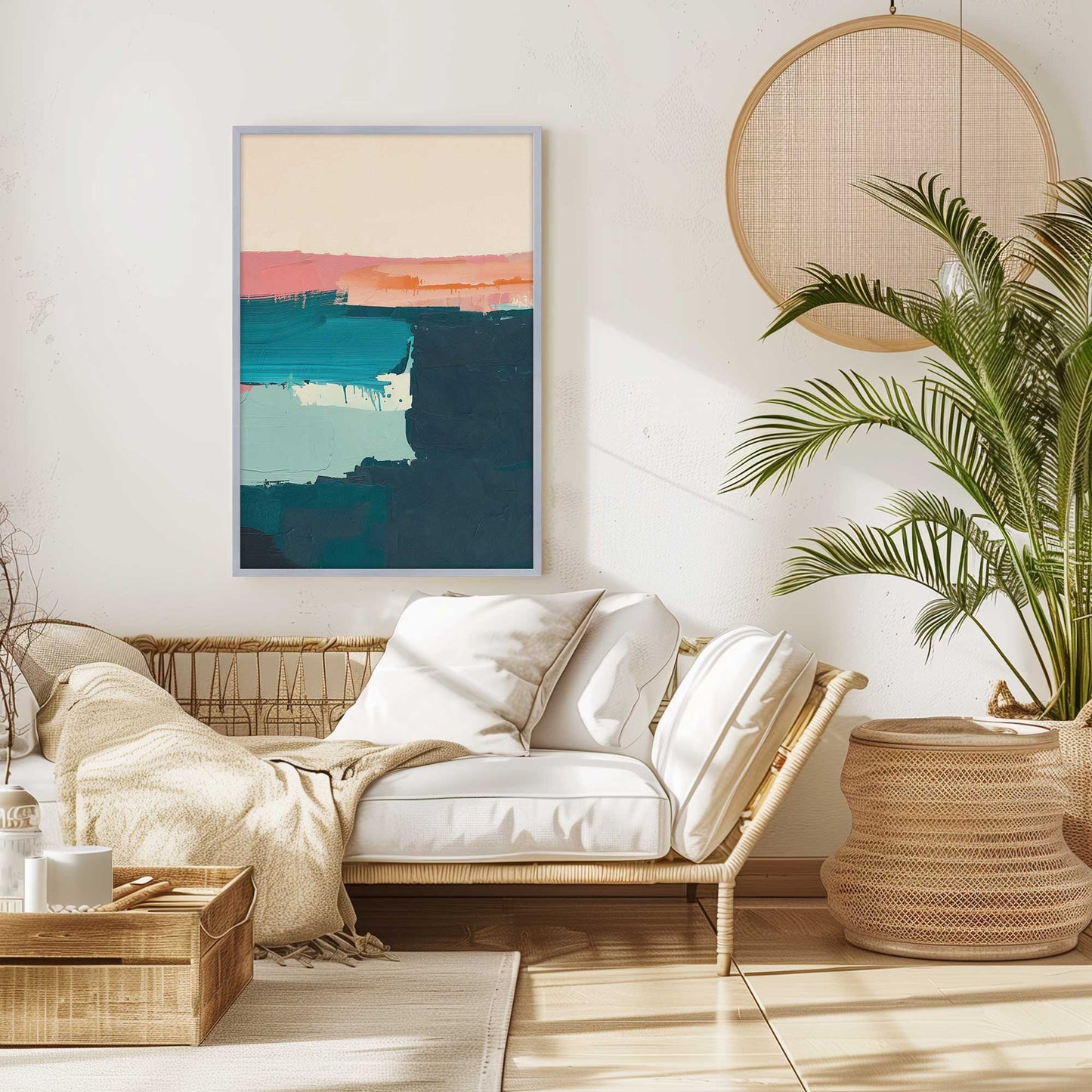 Pink and Blue Color Block I Art Print