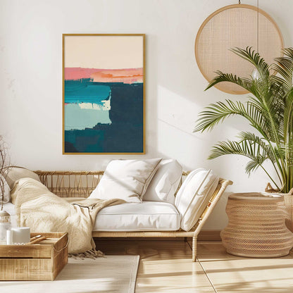 Pink and Blue Color Block I Art Print