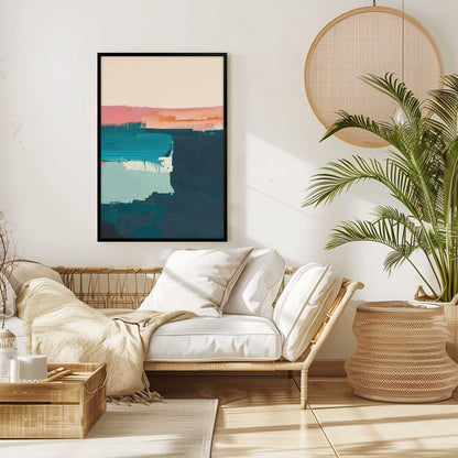 Pink and Blue Color Block I Art Print