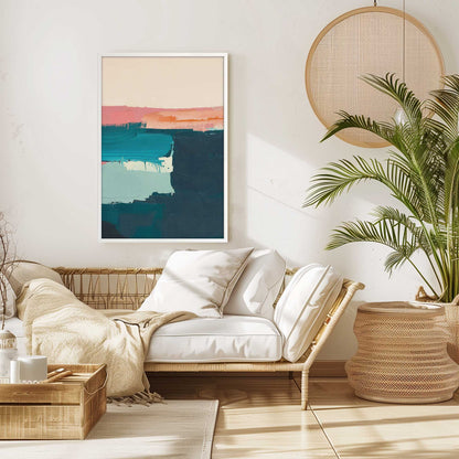 Pink and Blue Color Block I Art Print