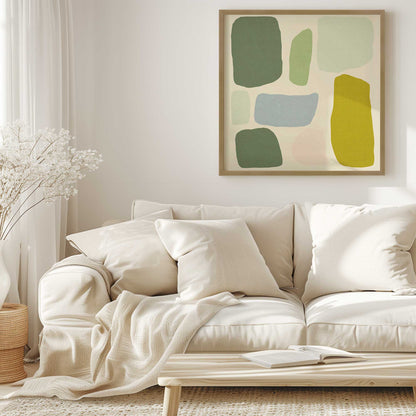 Green Pop Blocks Art Print