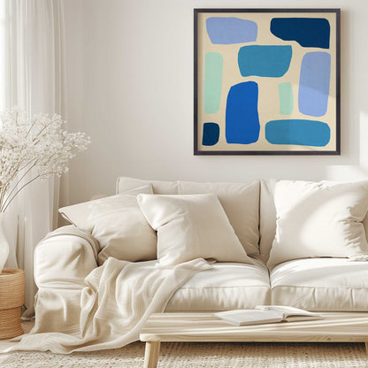 Blue Pop Blocks Art Print