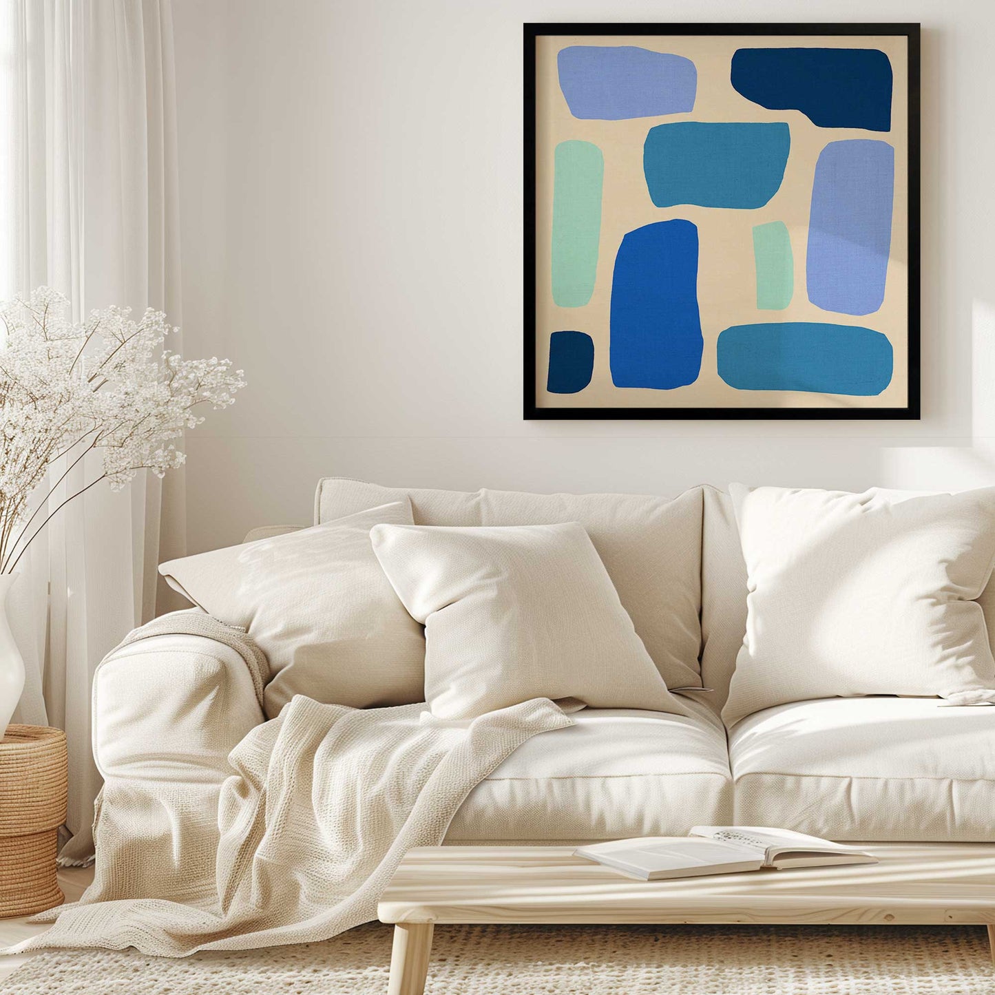 Blue Pop Blocks Art Print