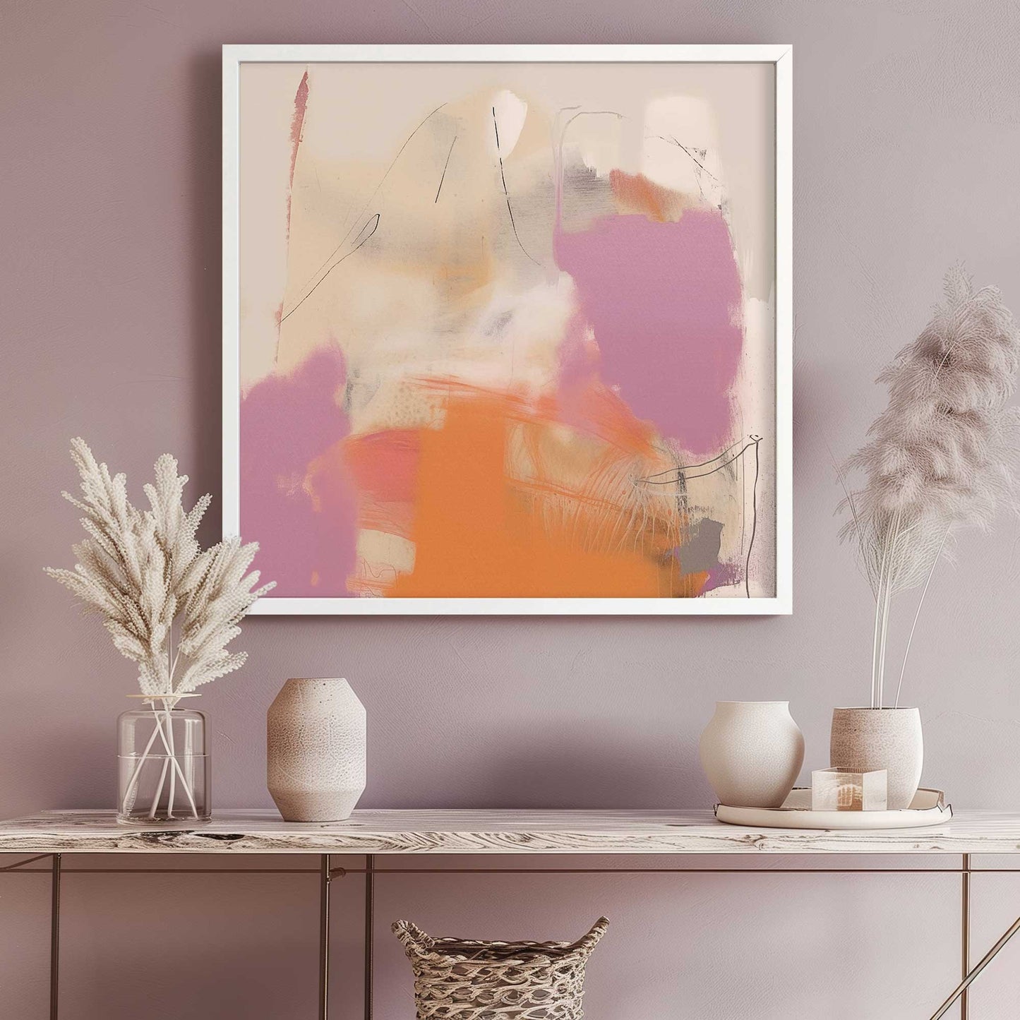 Pink and Orange Pulse II Art Print