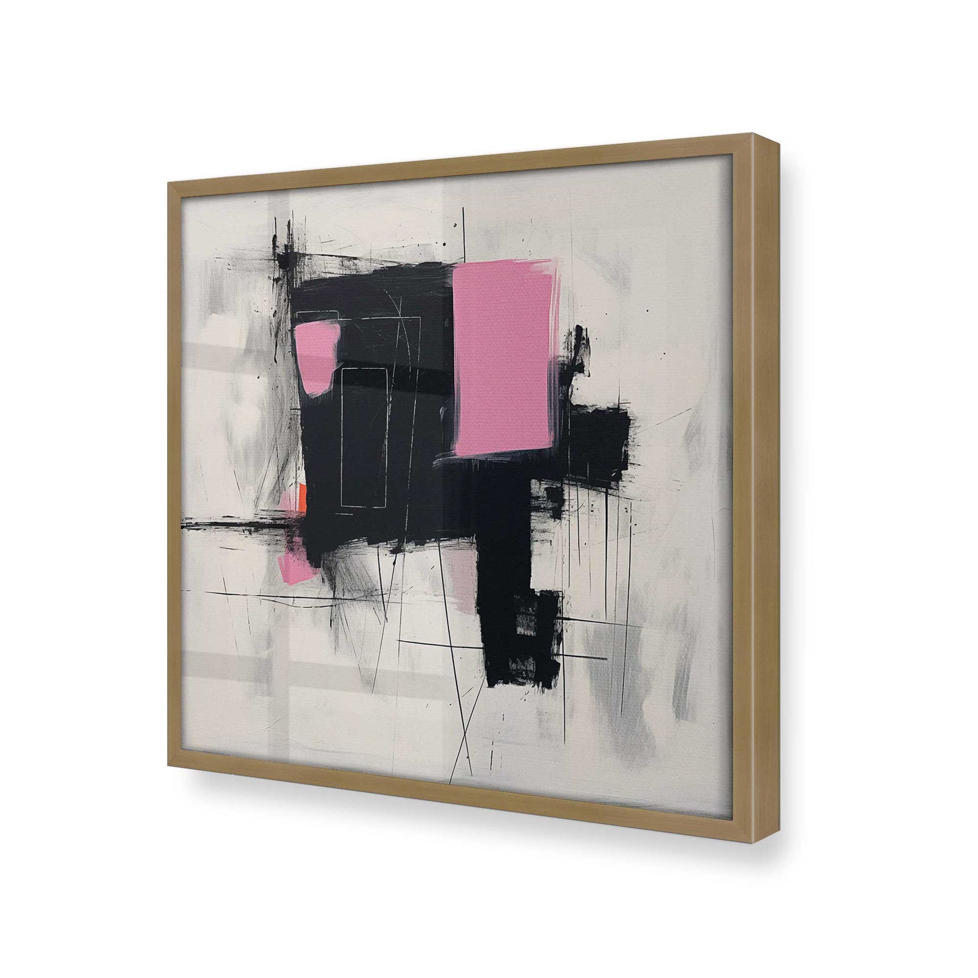 [Color:Brushed Gold], Picture of art in a Brushed Gold frame at an angle