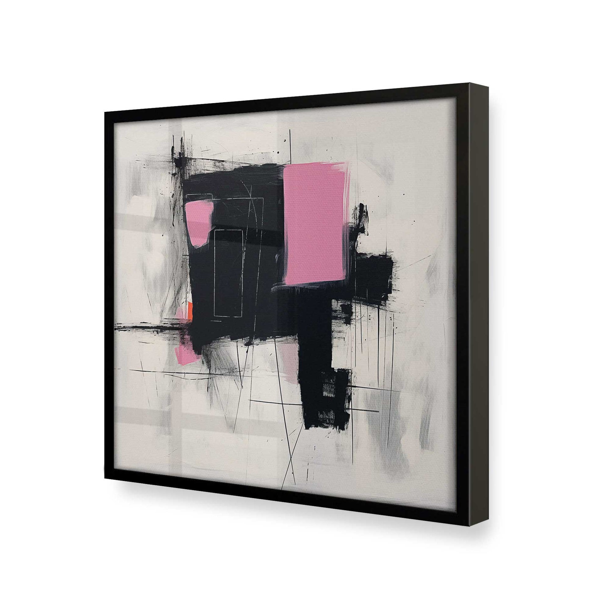 [Color:Satin Black], Picture of art in a Satin Black frame at an angle