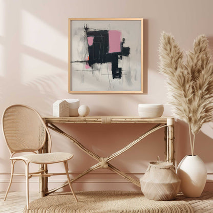 Pink and Black Energy I Art Print
