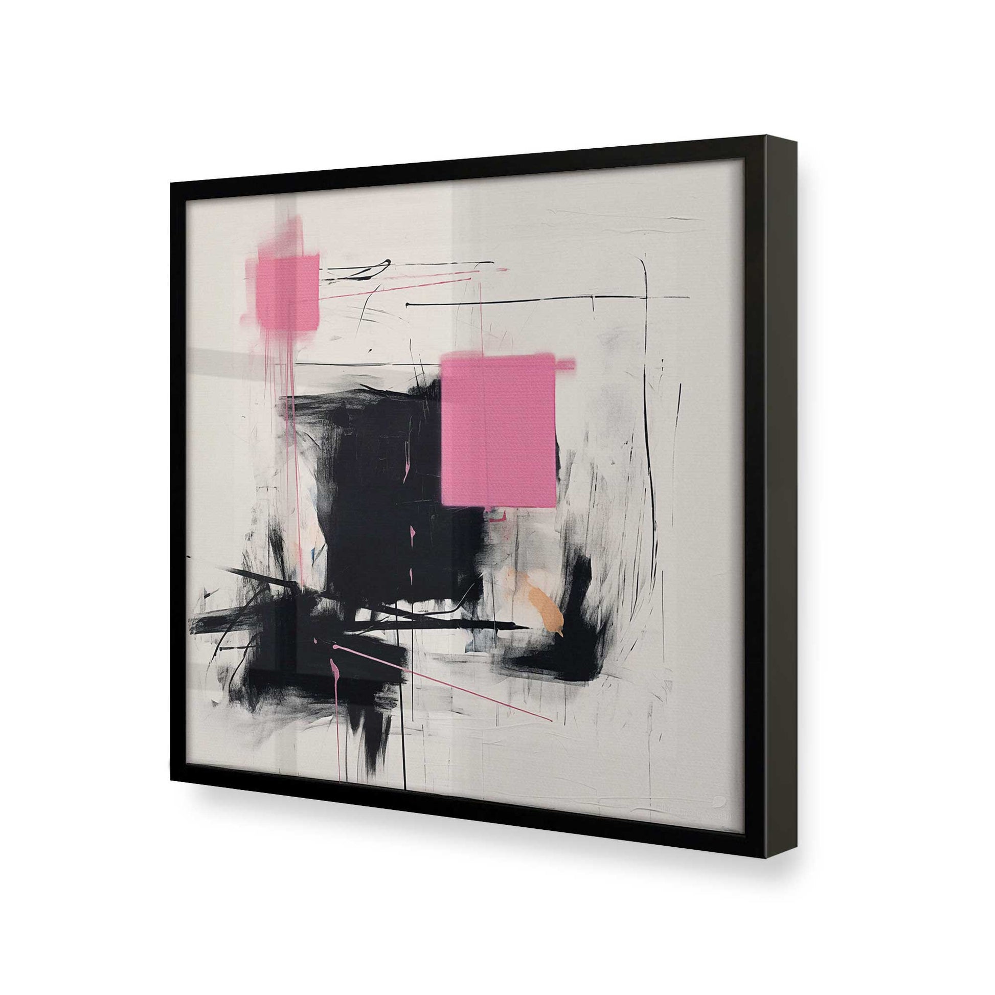 [Color:Satin Black], Picture of art in a Satin Black frame at an angle