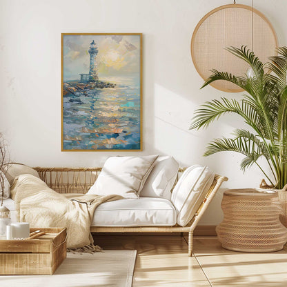 Lighthouse at Dusk Art Print