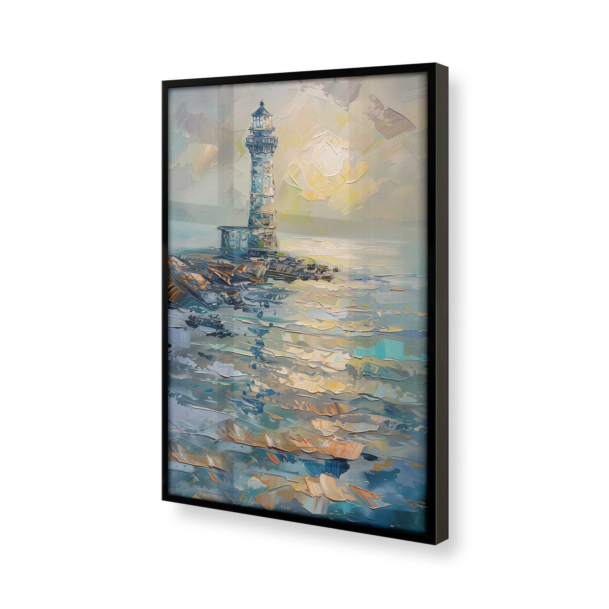 [Color:Satin Black], Picture of art in a Satin Black frame at an angle
