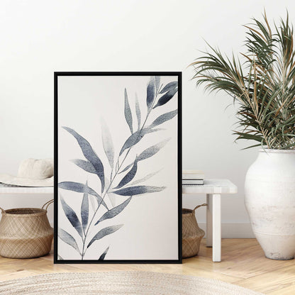 Soft Blue Leaves I Canvas Print