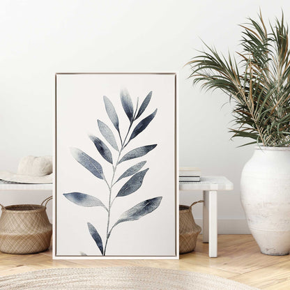 Soft Blue Leaves II Canvas Print