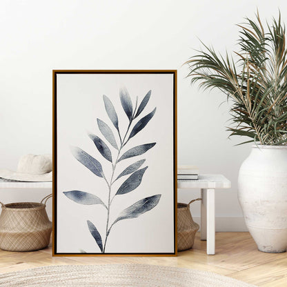 Soft Blue Leaves II Canvas Print