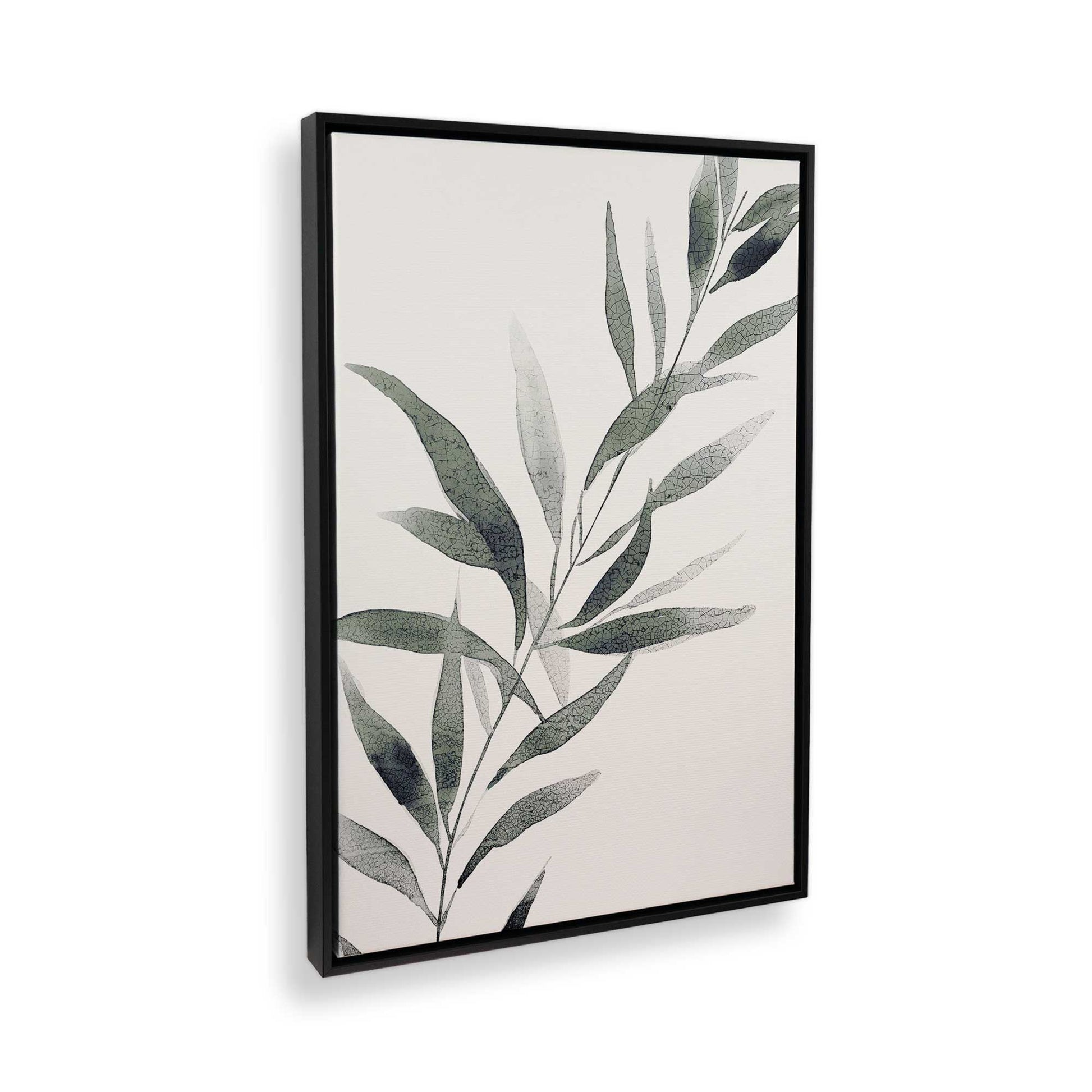 [Color:Satin Black], Picture of art in a Satin Black frame at an angle
