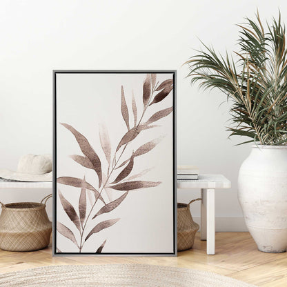 Soft Blush Leaves I Canvas Print