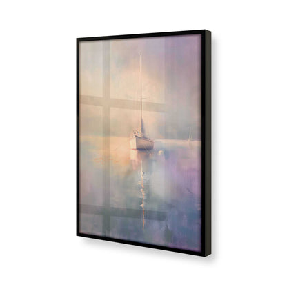 [Color:Satin Black], Picture of art in a Satin Black frame at an angle