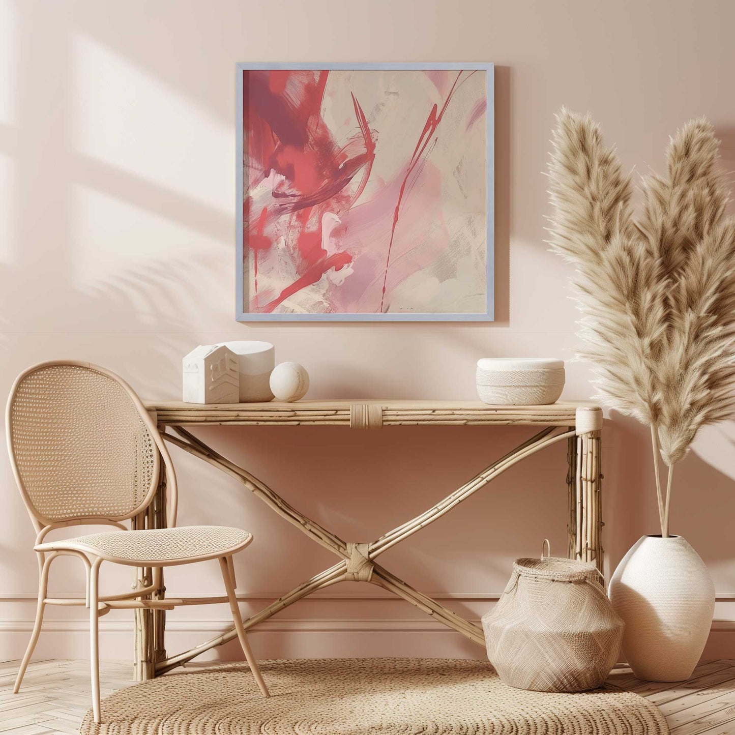 Bold Pink and Red Abstract I Art Print