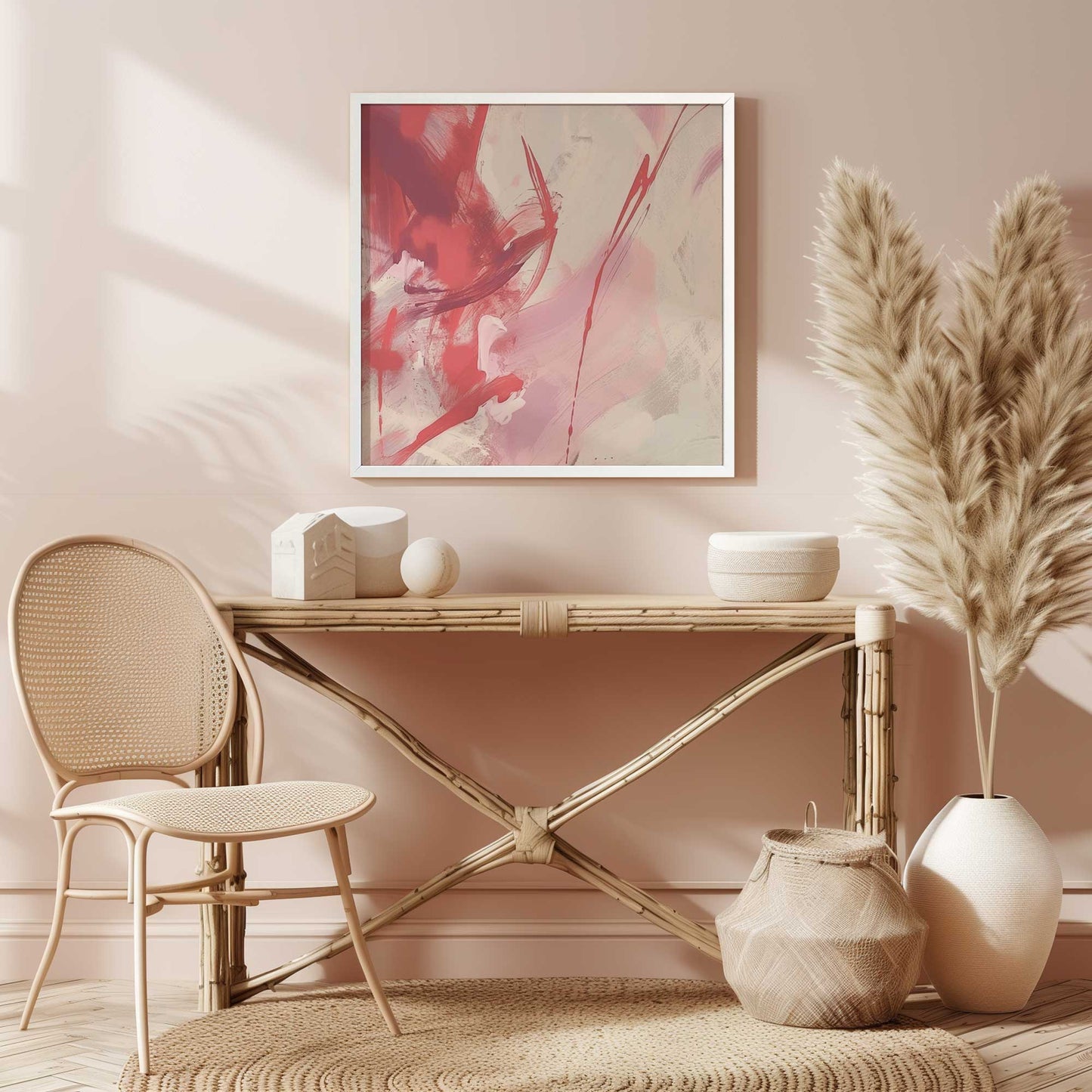 Bold Pink and Red Abstract I Art Print