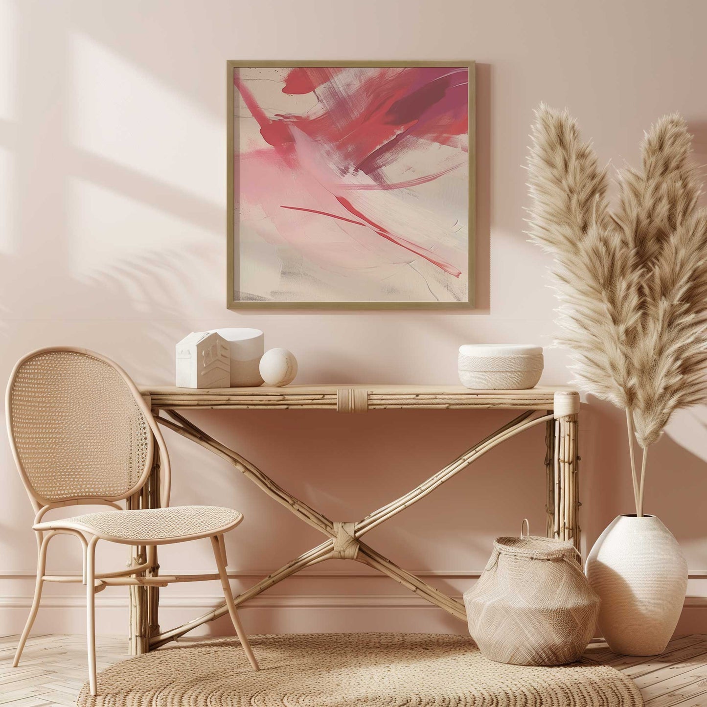 Bold Pink and Red Abstract II Art Print