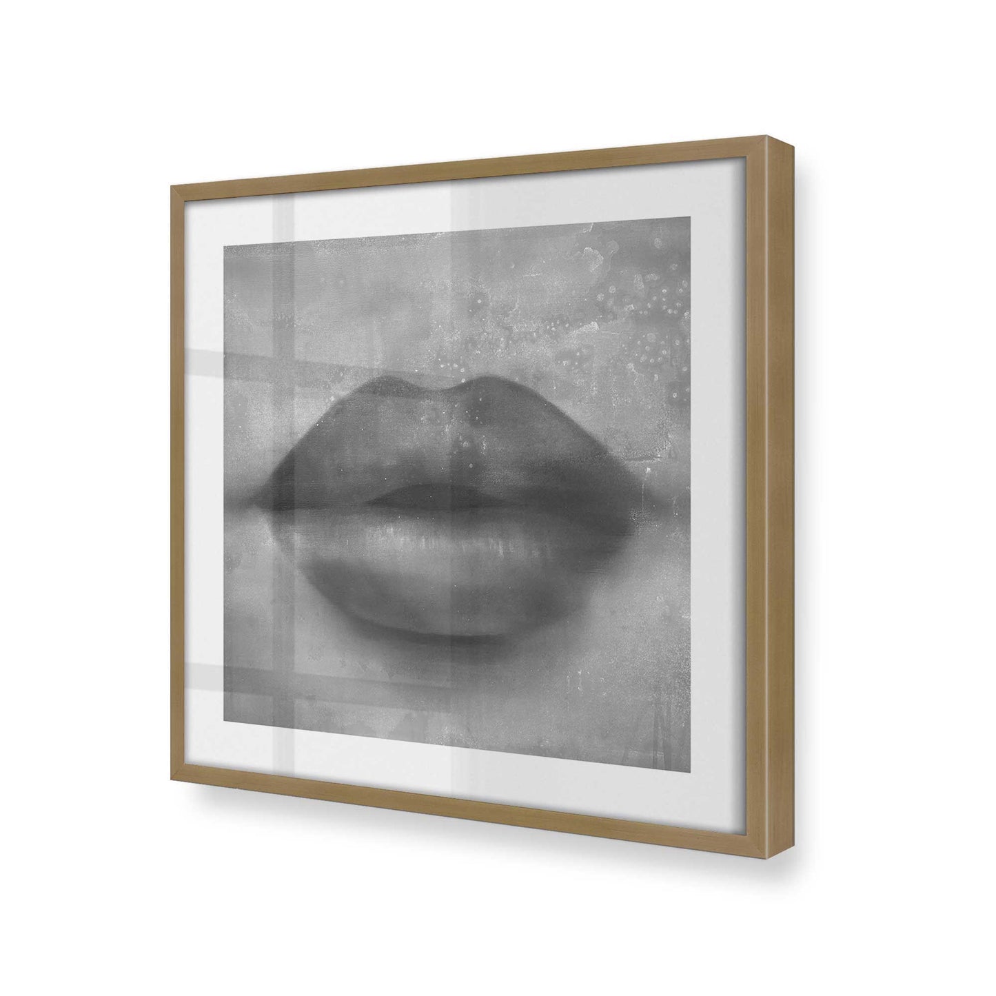 [Color:Brushed Gold], Picture of art in a Brushed Gold frame at an angle